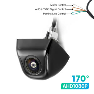 170 degree AHD 1920x 1080p car rear view camera flip metal shell black car reversing fisheye lens camera