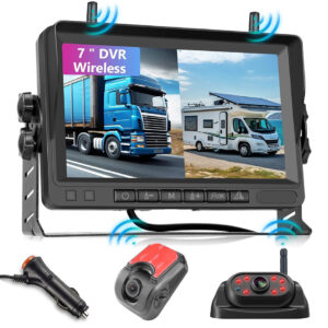 Wireless WiFi 1080P 2 Split Screen 7 Inch Car Parking Monitor with Magnetic DVR Camera for Truck/RV/Trailer/Pickups/Bus/Camper