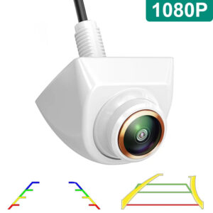 White AHD 1080P 360 Adjust Car Reverse Backup Camera with Dynamic Trajectory Line for Android DVD Video Monitor