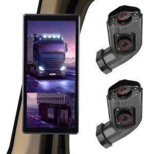 BSD Radar Alarm Car DVR System with 10.36" Rear Mirror Monitor & Dual-Channel AHD Side View Camera for Trucks/Buses