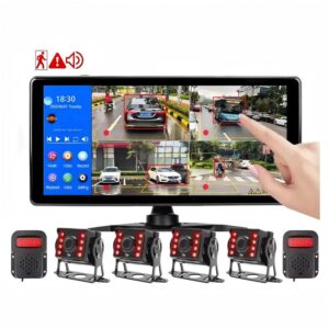 10.36" 4CH Smart Blind Spot Radar BSD Alarm Truck Bus Car DVR Recorder Monitor with 4 Pcs AHD1080P Infrared Night Vision Camera