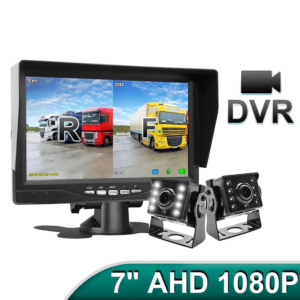 1920*1080 Recording DVR 2 Truck Backup Camera AHD Night Vision with 7" Vehicle Rear View Monitor Support SD Card